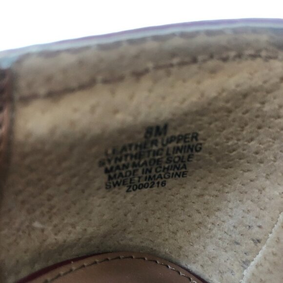 Kenneth Cole Reaction Red Leather Slip On Wedge Shoe Size 8 - Picture 11 of 12